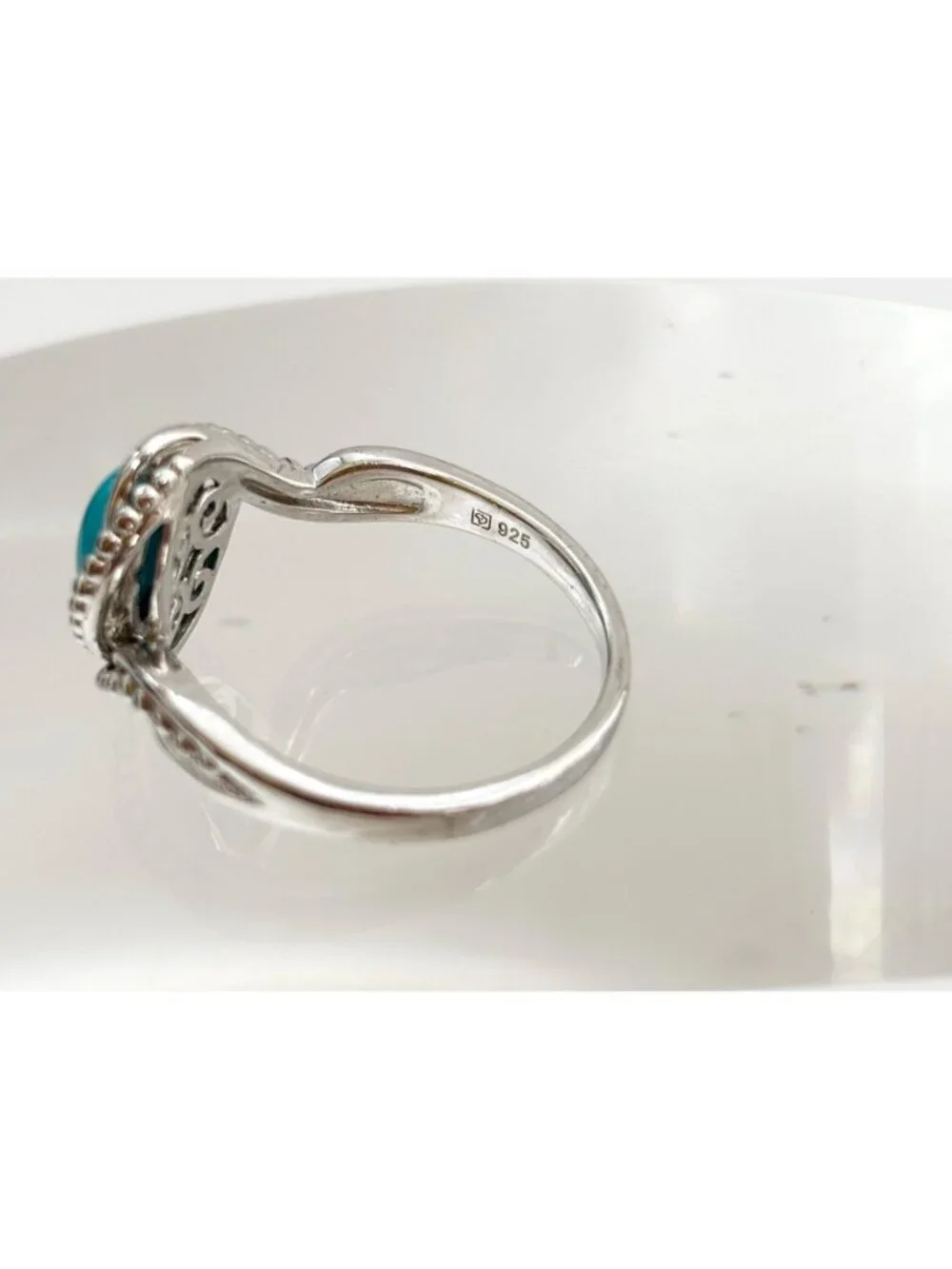 Sleeping Beauty Turquoise Stone Sterling Silver 925 Vintage Ring - sz 11.25